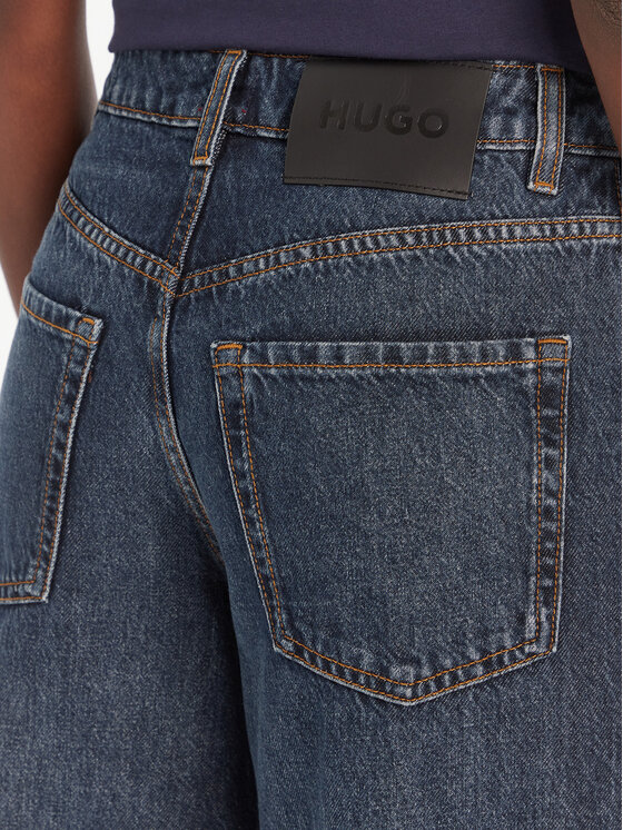 HUGO HUGO Jeans hlače Gealena_2 50542144 Mornarsko modra Wide Leg