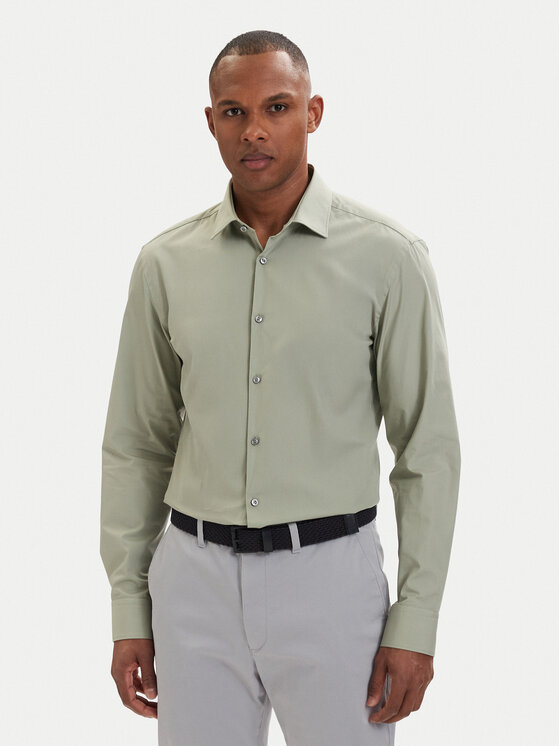 HUGO Cămașă Kenno 50289499 Verde deschis Slim Fit