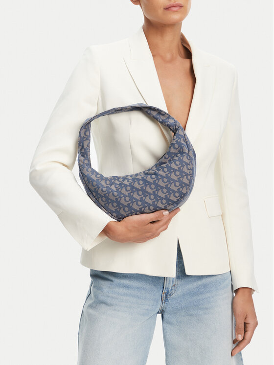 Calvin Klein Calvin Klein Ročna torba Ckj Monogram Pinched Medium Shou LV04F3206G Modra
