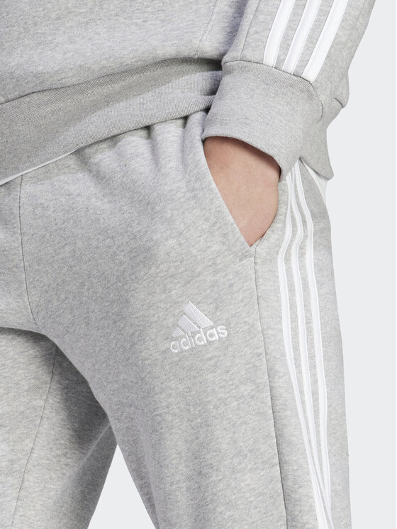 adidas adidas Spodnji del trenirke Essentials Fleece 3-Stripes Cuff IJ6494 Siva Regular Fit