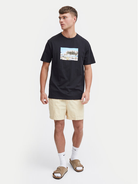 Solid Solid T-Shirt 21108237 Czarny Regular Fit