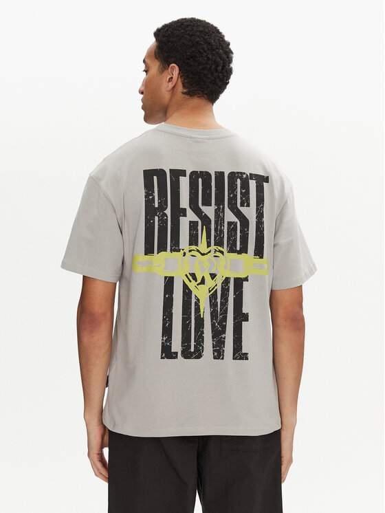 Karl Kani Karl Kani T-shirt Resist Love 60300348 Siva Relaxed Fit