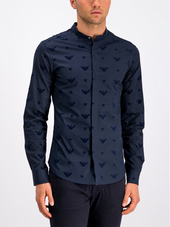 Emporio Armani Emporio Armani Košulja 6G1CB2 1NUXZ 0939 Tamnoplava Slim Fit