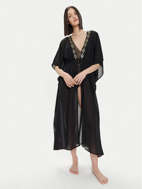 Selmark Selmark Kimono BL395 Negru Relaxed Fit