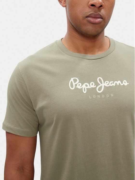 Pepe Jeans Pepe Jeans Marškinėliai Eggo N PM508208 Žalia Regular Fit