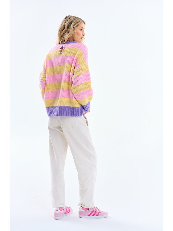 NAOKO NAOKO Sweter Lemon Sorbet Żółty Oversize