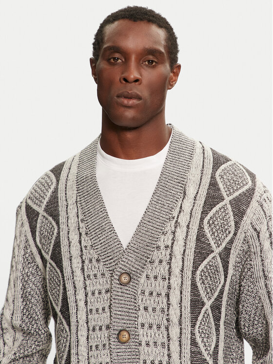 Brave Soul Brave Soul Strickjacke MK-248ASHBERY Grau Regular Fit