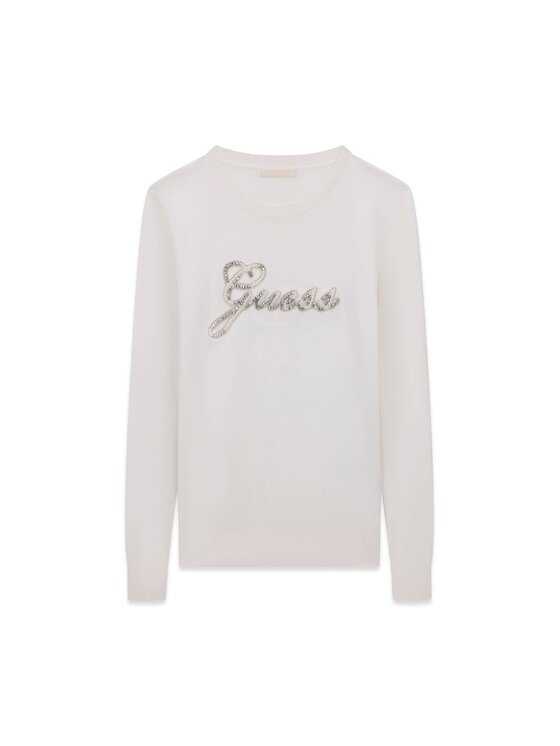 Guess Guess Sweter 184022 Biały Classic Fit