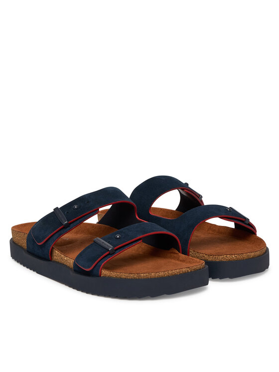 Tommy Hilfiger Tommy Hilfiger Iešļūcenes Cork Adjustable Suede Sandal FM0FM05869 Tumši zils