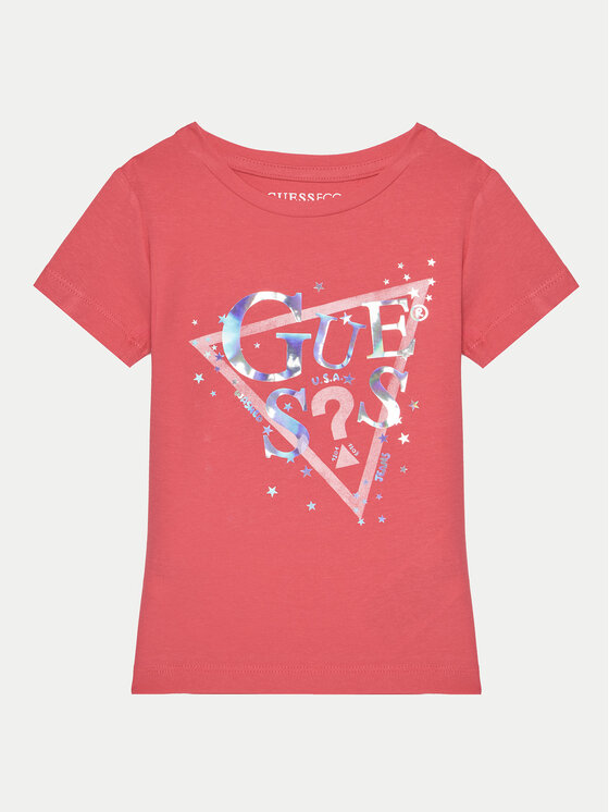 Guess Guess Тишърт K5RI00 K6YW4 Розов Regular Fit