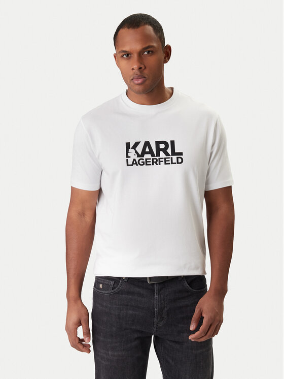 KARL LAGERFELD KARL LAGERFELD Tricou 755780 561235 Alb Regular Fit