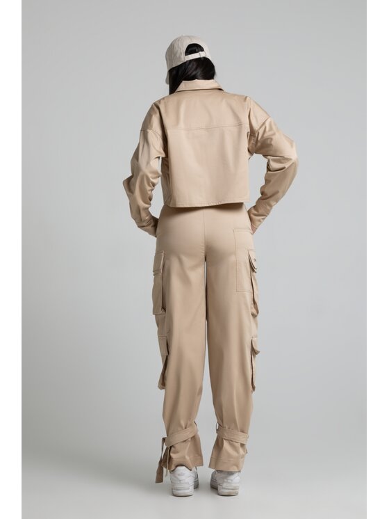 Chiara Wear Chiara Wear Spodnie materiałowe CARGO Beżowy Cargo Fit