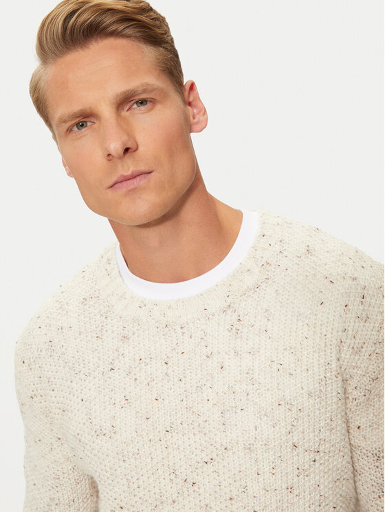 Sisley Sisley Пуловер 10FES103Z Бежов Regular Fit