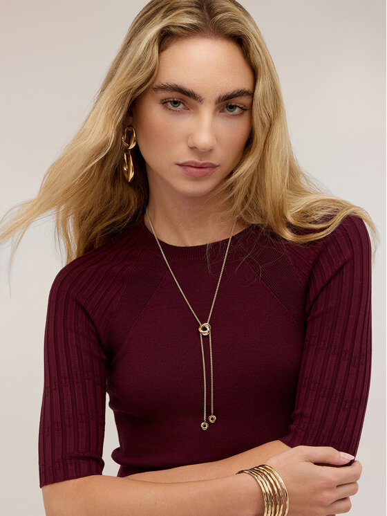 Motivi Motivi Blusa M267W003983N036 Bordeaux Slim Fit