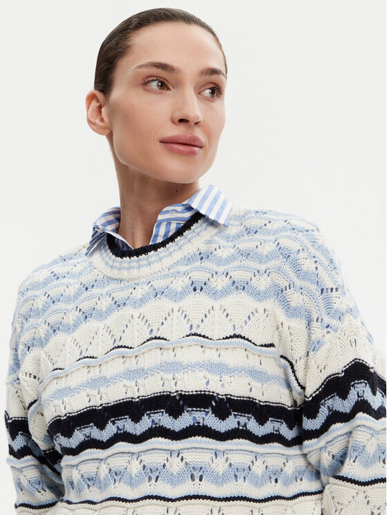Barbour Barbour Sveter Eloise LKN1615MI11 Modrá Relaxed Fit