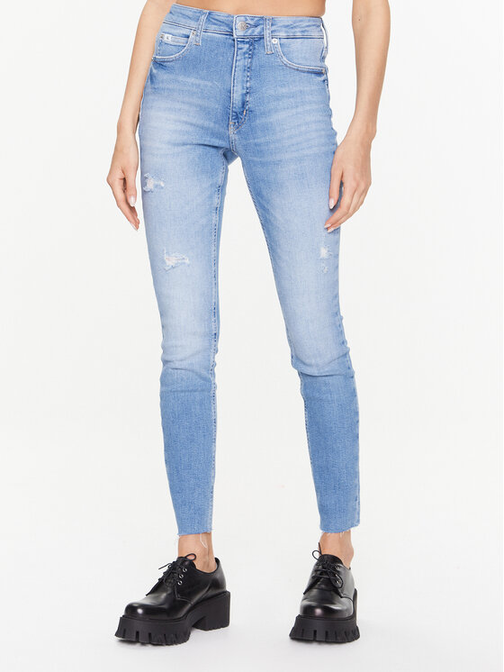 Calvin Klein Jeans Jeans Hlače J20J220853 Modra Skinny Fit