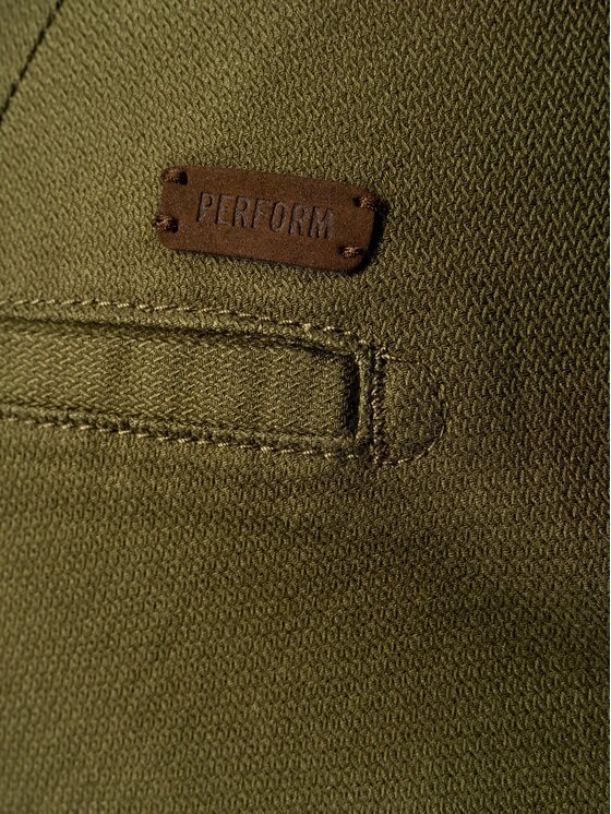 TeeShoppen TeeShoppen Chinosy 'Perform Collection' Zielony Slim Fit
