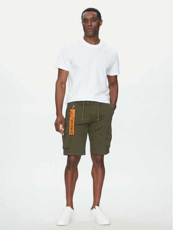 INDICODE INDICODE Szövet rövidnadrág Inpearl 70-762 Khaki Regular Fit