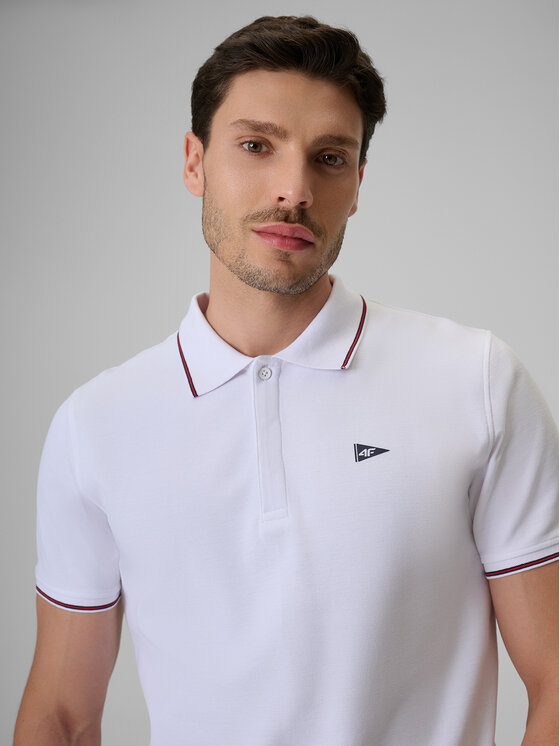 4F 4F Polo LAKESIDE ESCAPE Biały Regular Fit