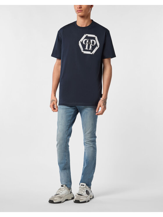 PHILIPP PLEIN PHILIPP PLEIN T-Shirt 24619 Niebieski jasny Regular Fit
