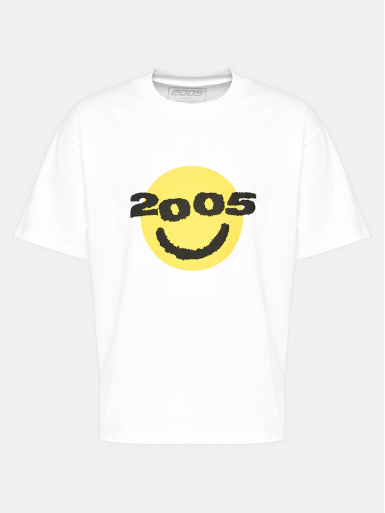 2005 2005 T-särk Unisex Smiley Valge Regular Fit