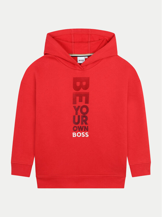 BOSS Boss Pulóver J51199 S Piros Regular Fit