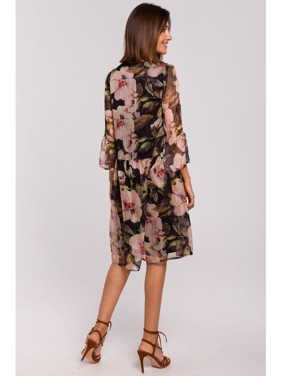 Stylove Stylove Každodenní šaty S214 Černá Regular Fit
