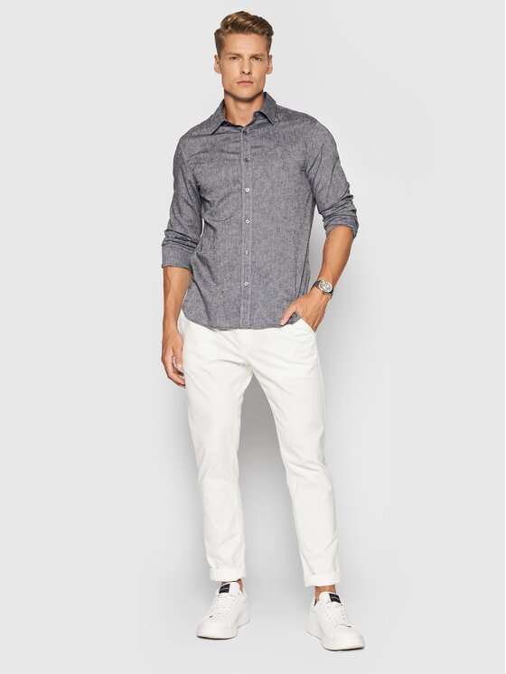 Calvin Klein Jeans Camicia J30J317423 Grigio Slim Fit • Modivo.it
