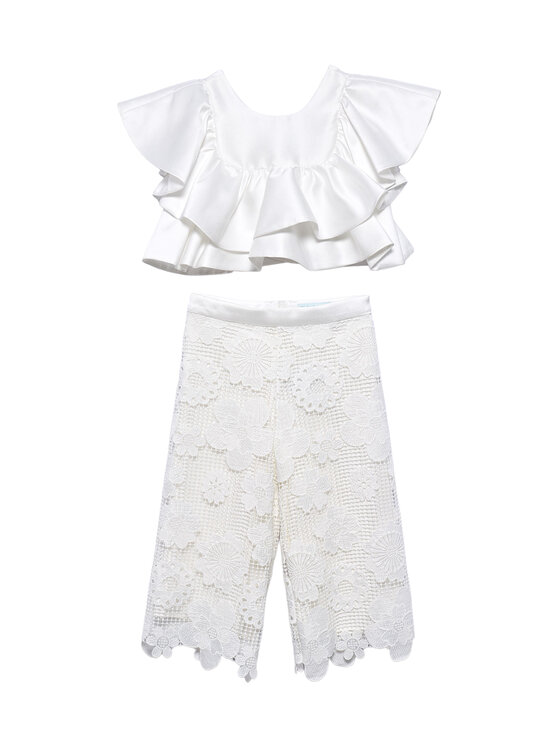 Abel & Lula Abel & Lula Komplet bluza in hlače 5212 Bela Regular Fit