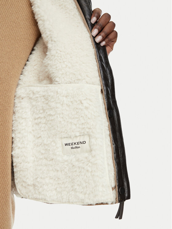 Weekend Max Mara Weekend Max Mara Kożuch sztuczny Gessati 2625486011 Brązowy jasny Regular Fit