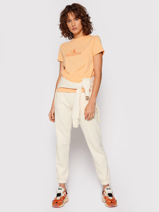 Calvin Klein Jeans Blúzka J20J215614 Oranžová Regular Fit • Modivo.sk