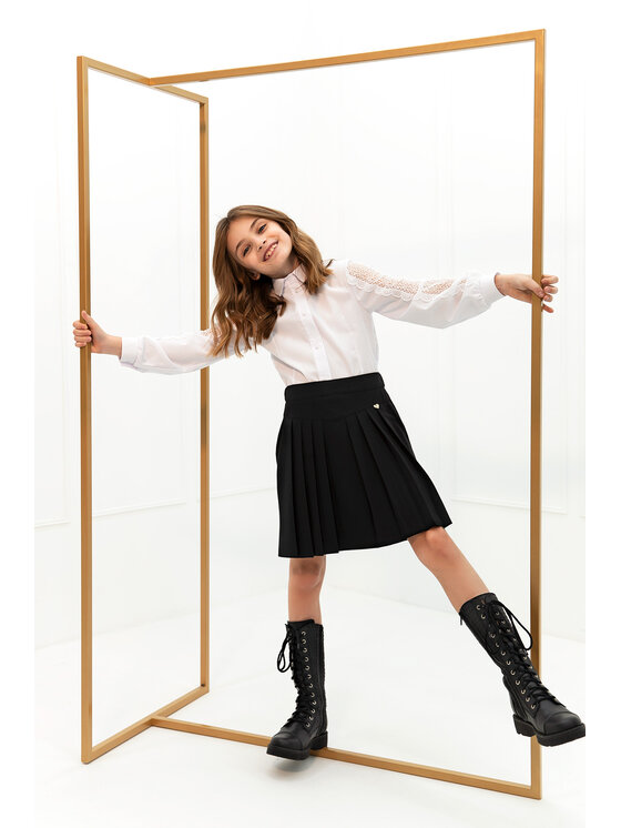SLY SLY Spódnica 5S-305B Granatowy Comfortable Fit