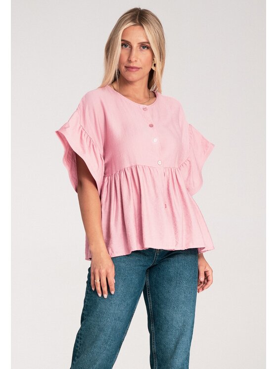 FIGL FIGL Bluzka M1211 Różowy Regular Fit