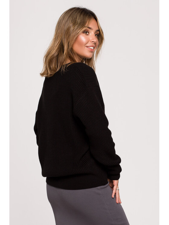 BeWear BeWear Sweter BK075 Czarny Comfortable Fit