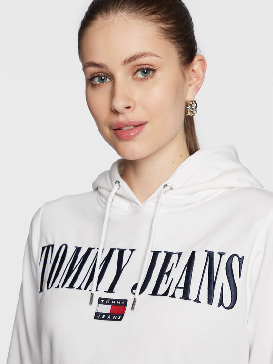Tommy Jeans Tommy Jeans Felpa Archive DW0DW14927 Bianco Cropped Fit