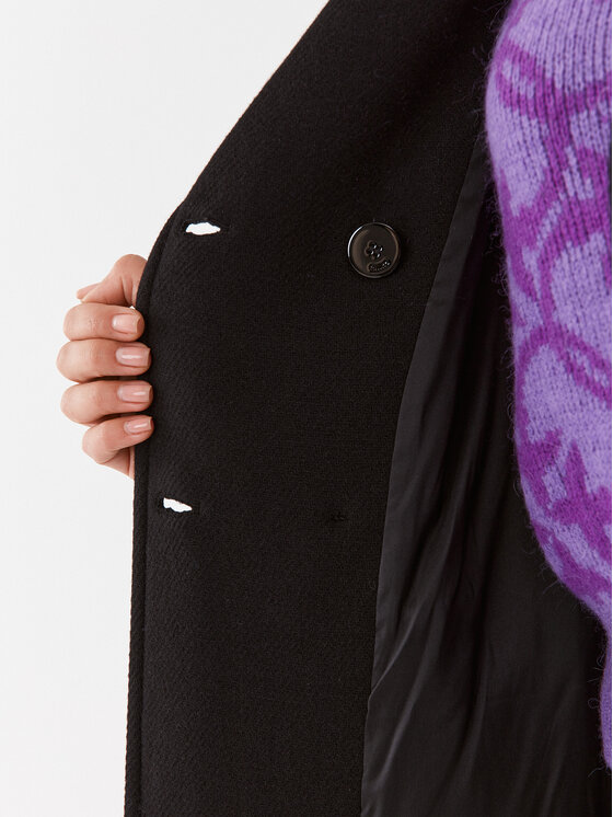 PINKO Pinko Płaszcz wełniany Effetto 101747 Y7DY Czarny Regular Fit