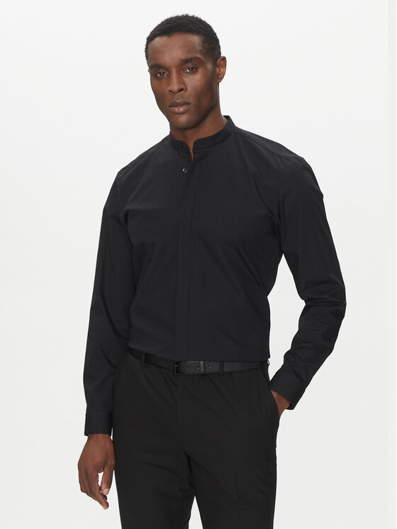 HUGO HUGO Košeľa Kaleb 50539772 Čierna Slim Fit