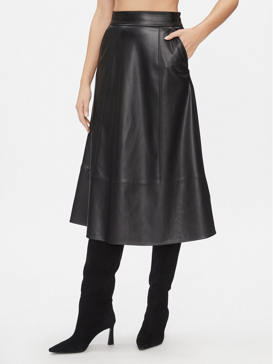 Marella Marella Φούστα δερμάτινη Schizzo 2337760239200 Μαύρο Regular Fit
