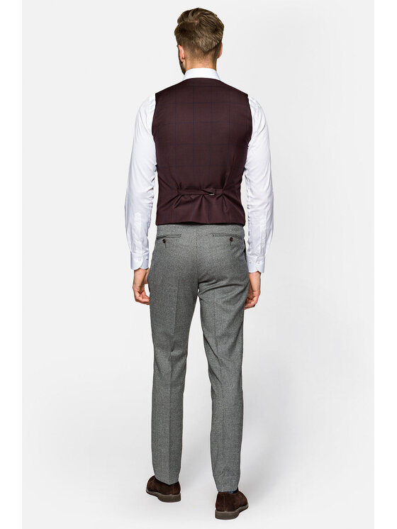 Lancerto Lancerto Kamizelka Zurich Bordowy Regular Fit