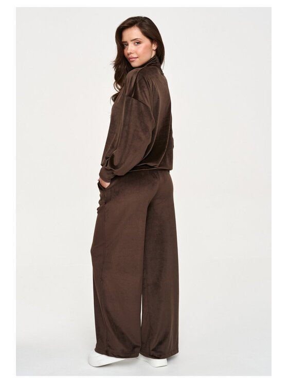 Makadamia Makadamia Dres M953 Brązowy Loose Fit