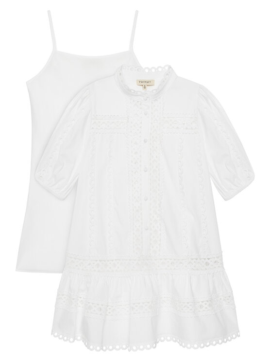 TWINSET TWINSET Rochie de vară 251GJ2410 Alb Regular Fit