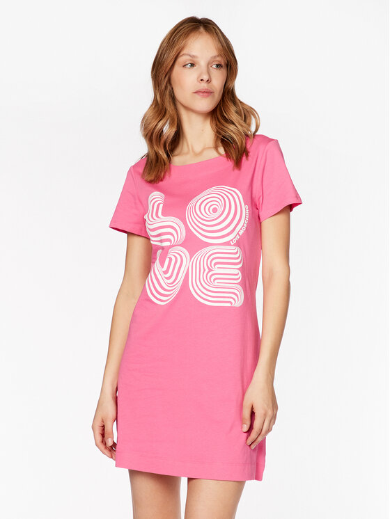 LOVE MOSCHINO Vsakodnevna obleka W592923M 3876 Roza Regular Fit