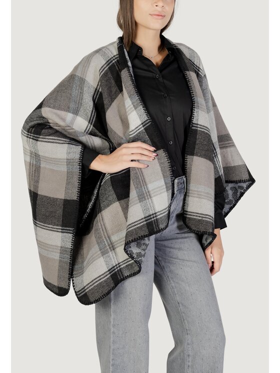 Pieces Pieces Mantella Pcjalina Poncho Reversable Bc Grigio Casual Fit