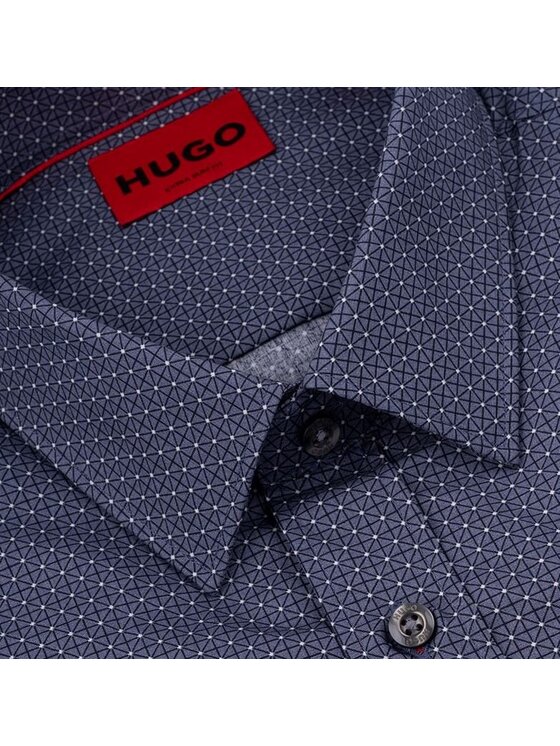 HUGO Hugo Košile Elisha02 Tmavomodrá Slim Fit