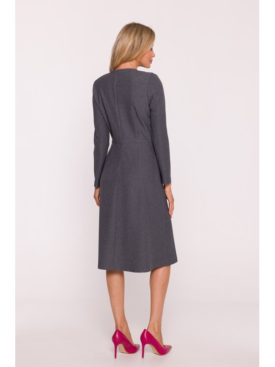 Stylove Stylove Sukienka codzienna S413 Szary A-Line Fit