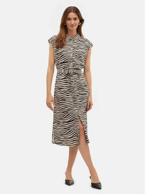 Vero Moda Vero Moda Sukienka koszulowa Mymilo 10282532 Beżowy Regular Fit