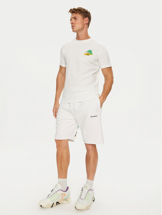 Off-White Off-White Sportovní kraťasy OMCI006G21FLE0010110 Bílá Regular Fit