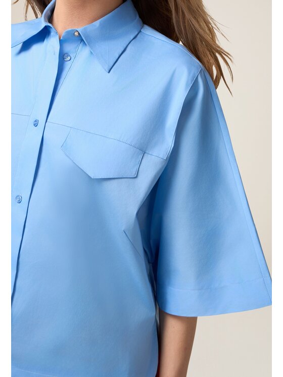 Oltre Oltre Camicia 5207J100764N004 Turchese Boxy Fit