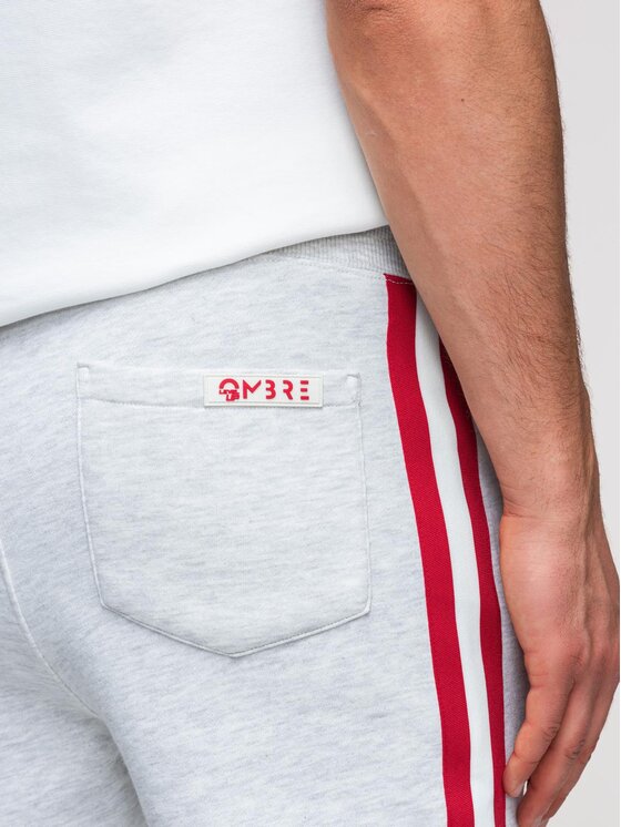 Ombre Ombre Spodnie dresowe P1519 Szary Regular Fit