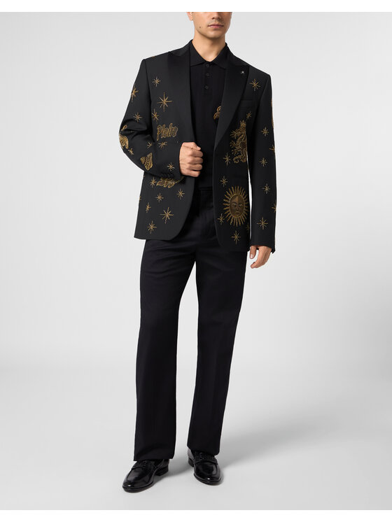 PHILIPP PLEIN PHILIPP PLEIN Marynarka 31275 Czarny Regular Fit